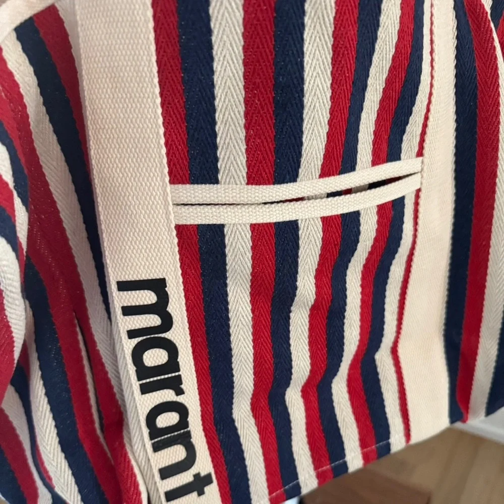 Isabel Marant Red and Blue Striped Tote - Picture 10 of 10